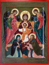 Богородица Печерская (с коленопреклоненными Антонием и Феодосием печерскими и ангелами)